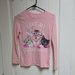 The Children Place Cotton Pink Love My Cheer Squad Long Sleeve Tee Large 10/12